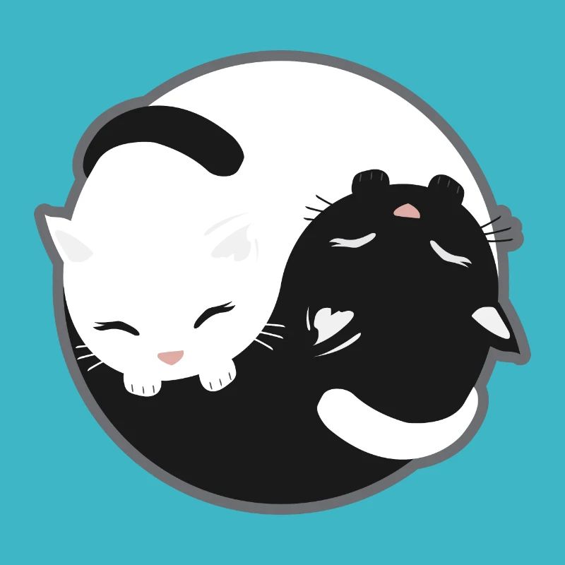 Chat - Yin Yang chats noir et blanc cadeau