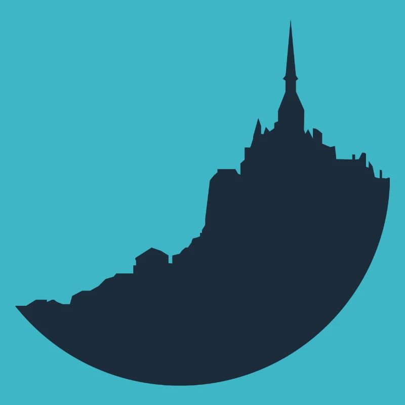 Le Mont Saint Michel silhouette bleu