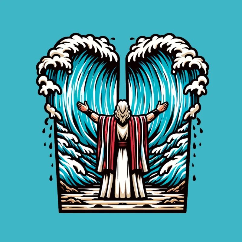 Moses teilt das Meer.