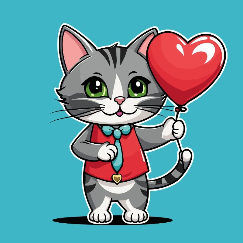 Coeur de chat - Saint-Valentin