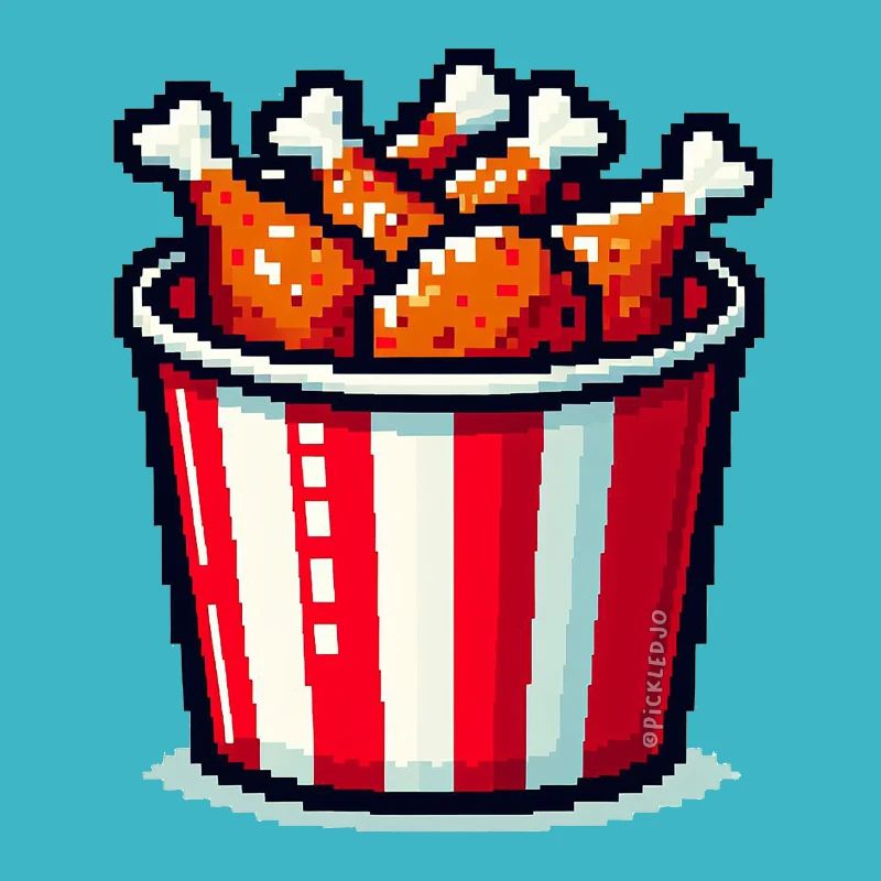 Pixel Art - Eimer mit gebratenem Hühnchen