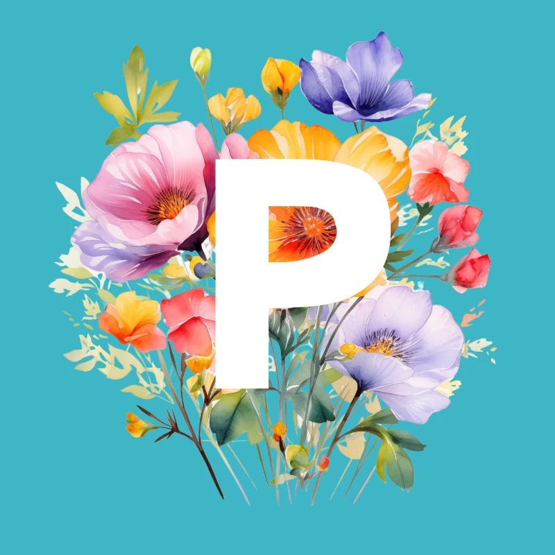 P Monogramme, Bouquet coloré