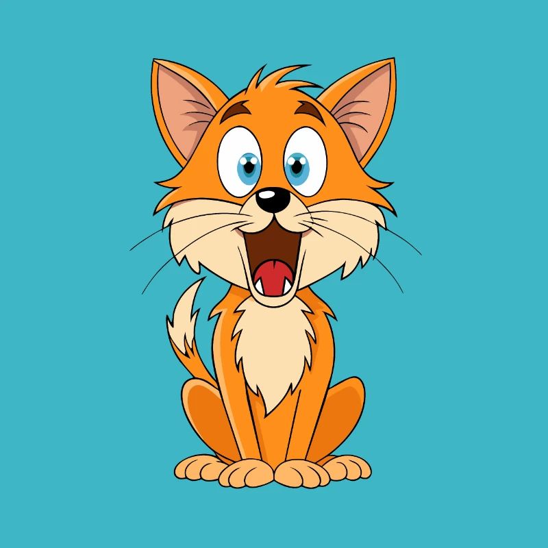 Chat effrayé avec une œuvre d’art de bande dessinée de fourrure surélevée