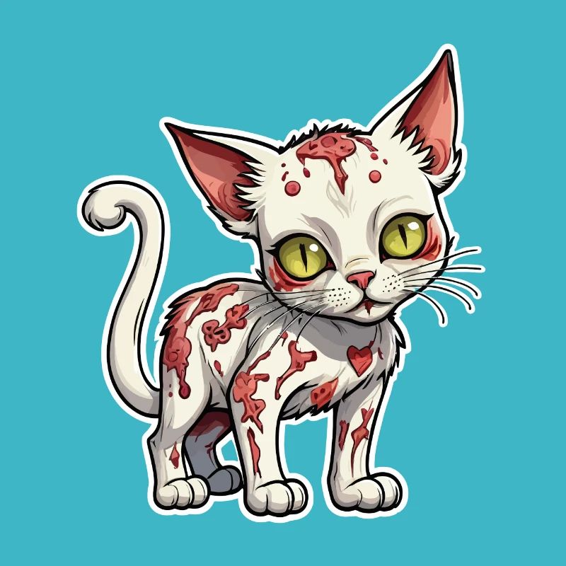 Illustration de chat zombie