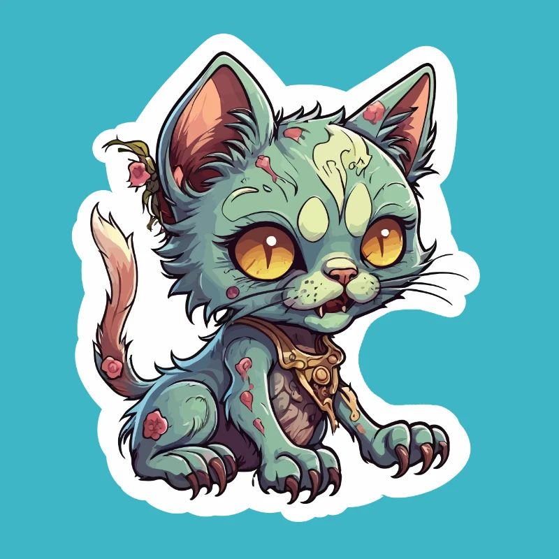 Illustration de chat zombie