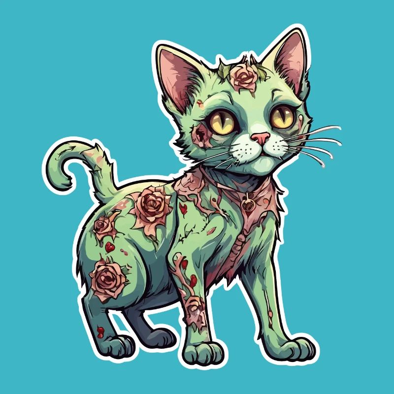 Illustration de chat zombie