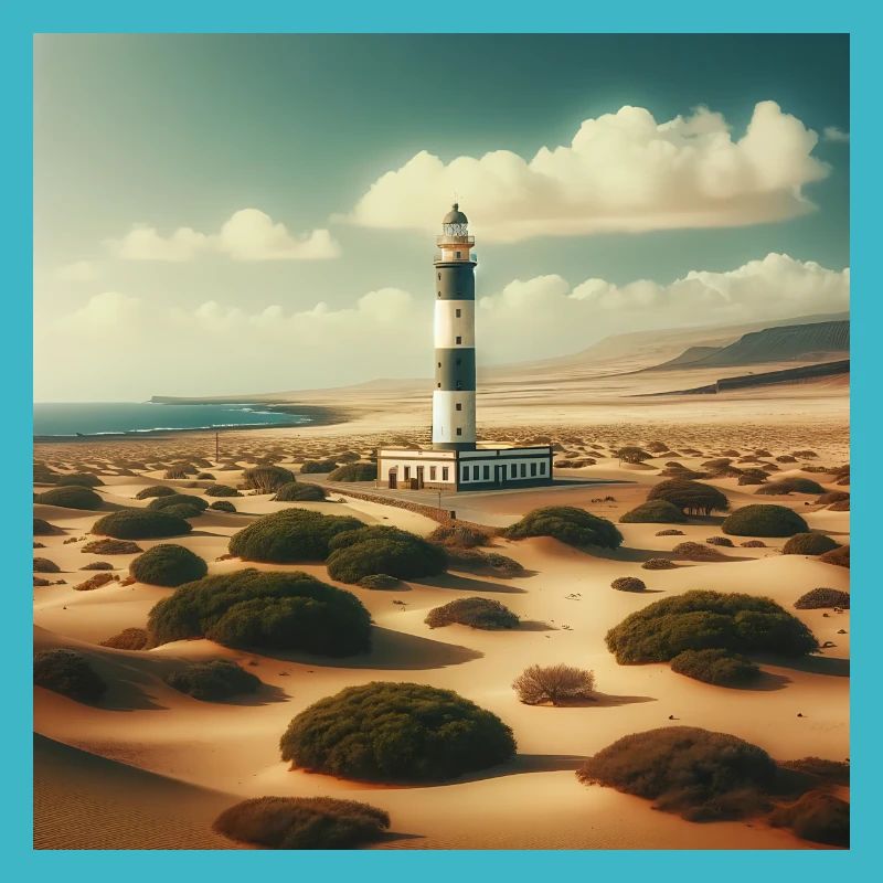 Phare de Gato Loco El Cotillo Illustration Plage