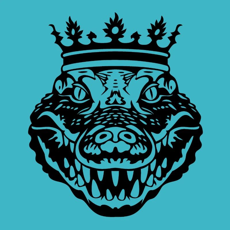 Crocodile with black crown