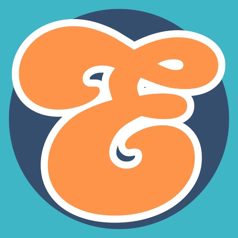 Buchstabe e orange sport