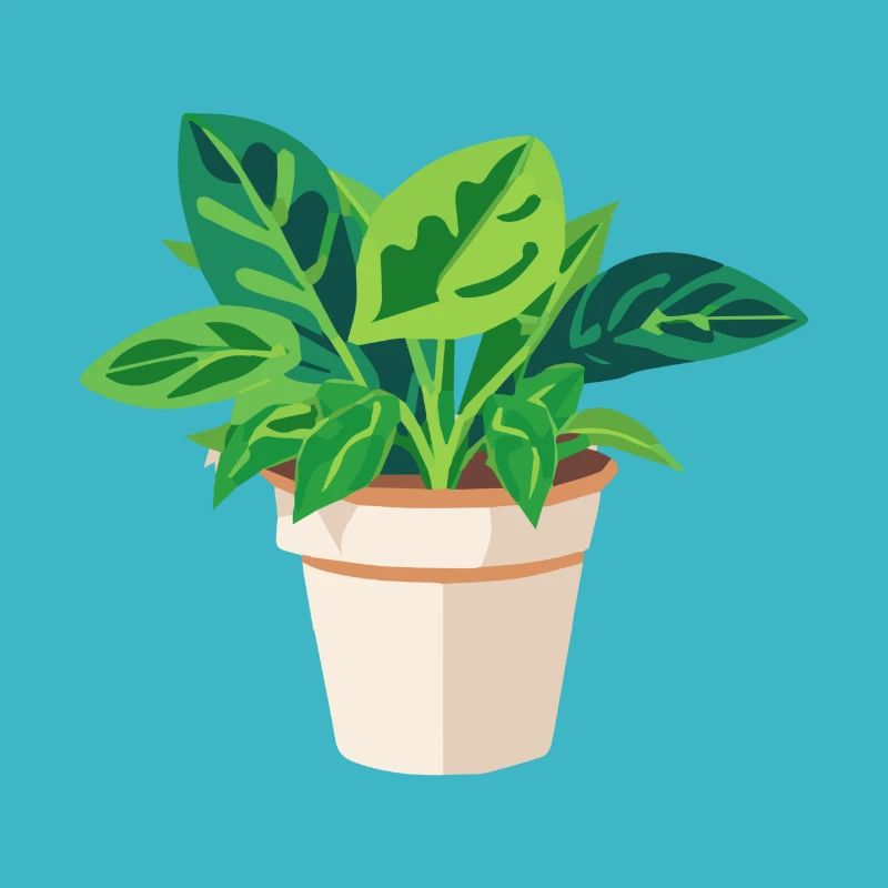 Planter des feuilles vertes en pot