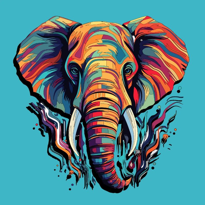 Abstract Elephant - Modern and Geometric Design