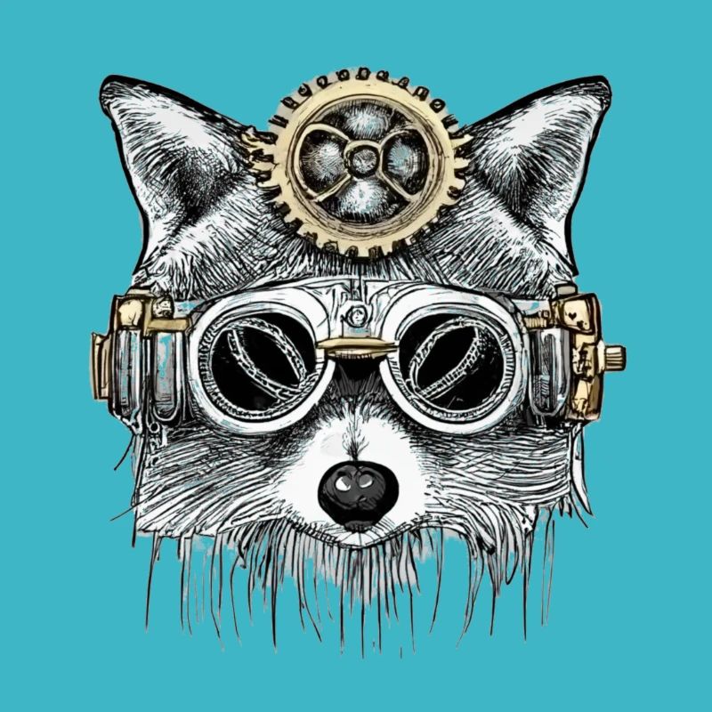 Raton laveur steampunk