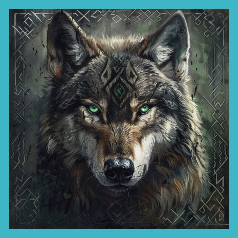 Wikinger Wolf Odins Wölfe Geri & Freki Valhalla
