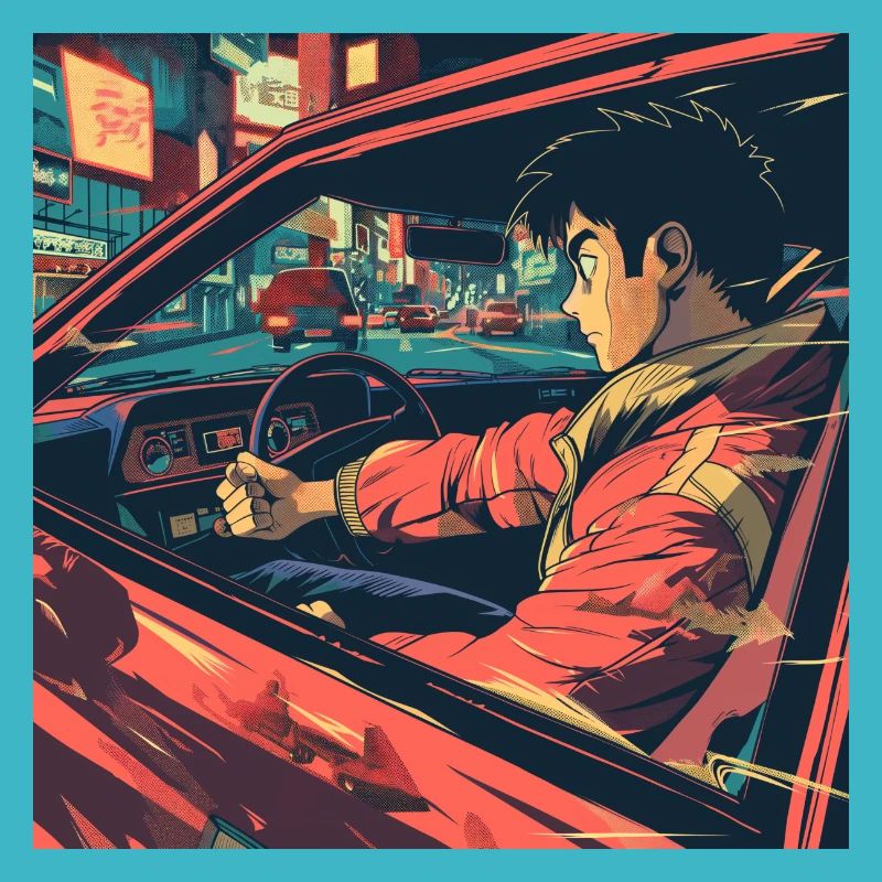 Années 80 Anime Guy Calmant Impression de mode de haute qualité