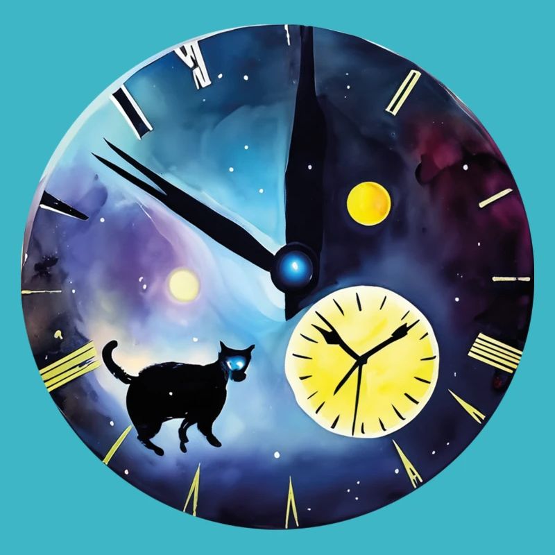 Abstract Cats Clock