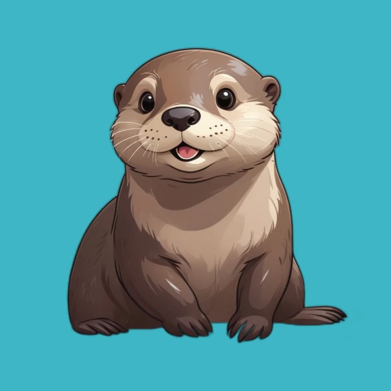 Loutre assise mignonne