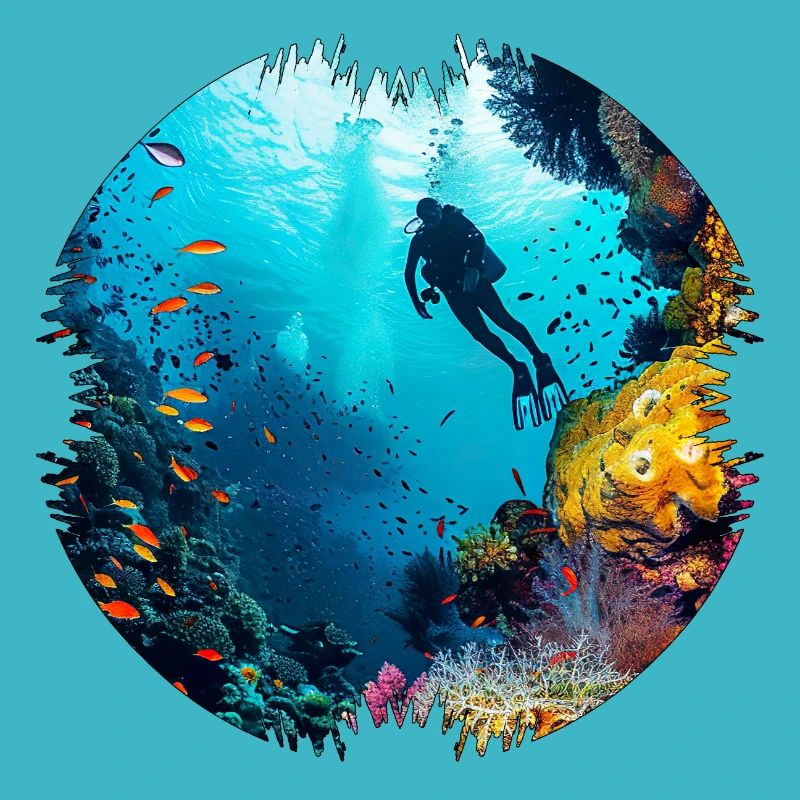 Plongée dans des récifs coralliens colorés