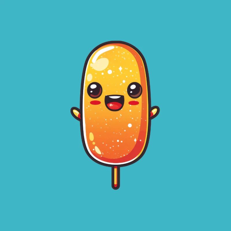 Fröhliches Sommer-Eis am Stiel in Gelb und Orange