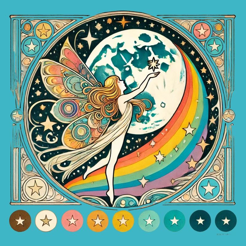 Fée arc-en-ciel rétro