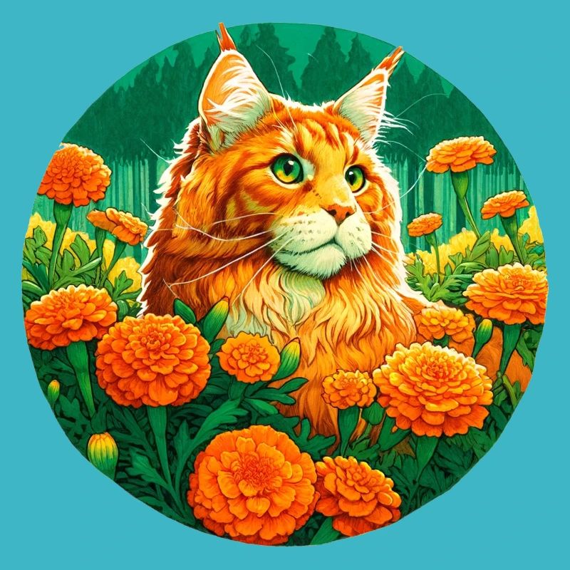 Ginger Mainecoon Cat