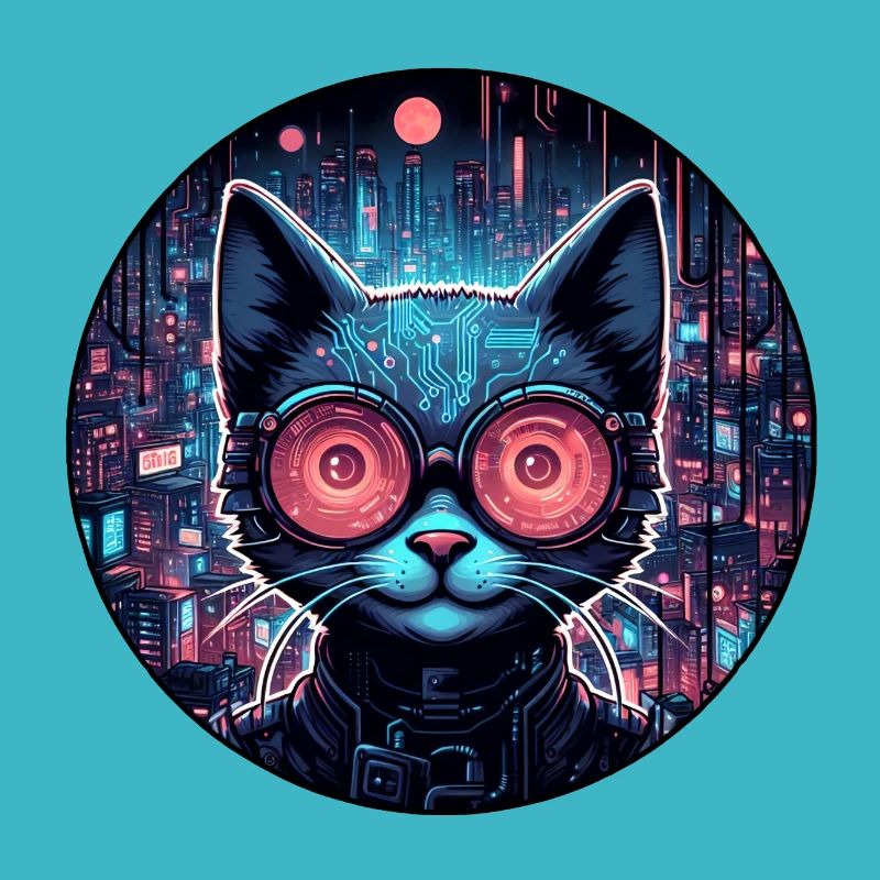 Futuristische Cyber-Katze