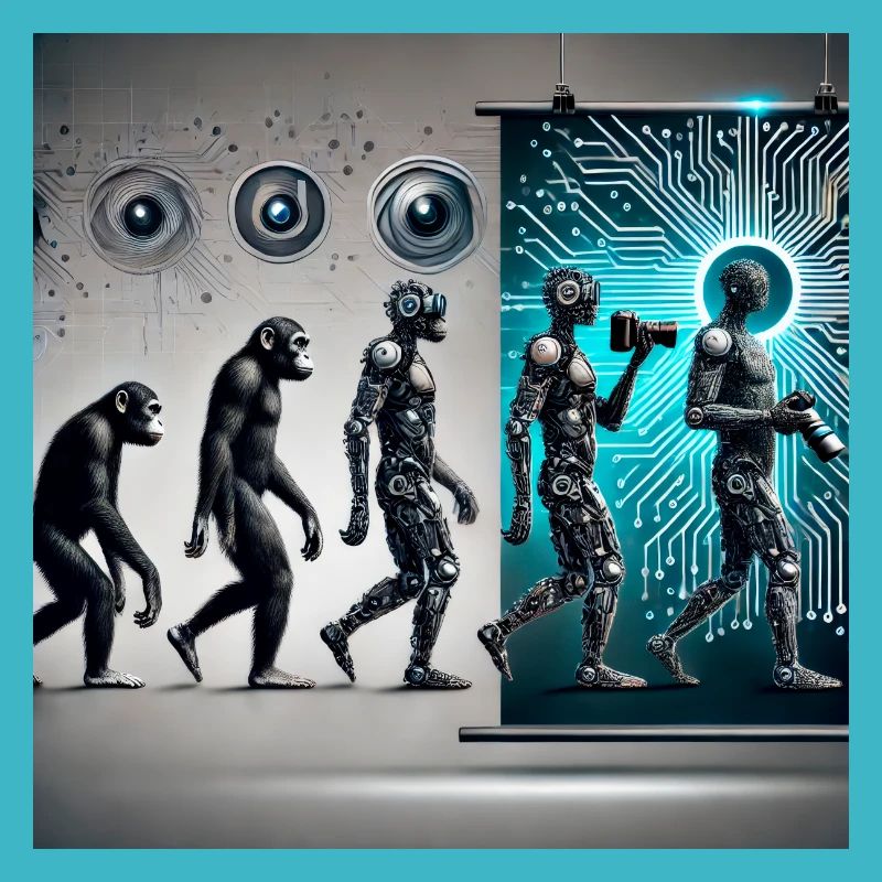 Évolution photographe: du singe au photographe IA