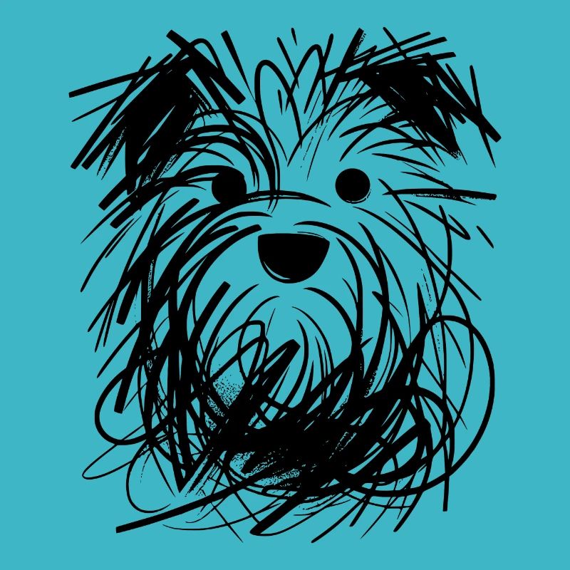 Portrait de chien créatif aux lignes chaotiques