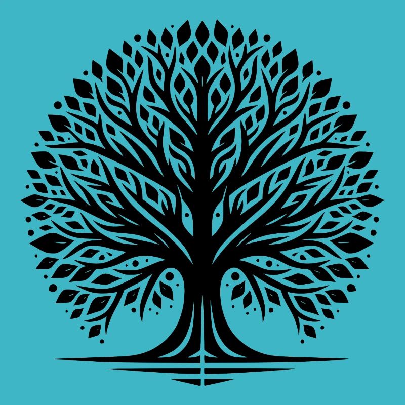 Meditative Lebensbaum Darstellung mit Ästhetik