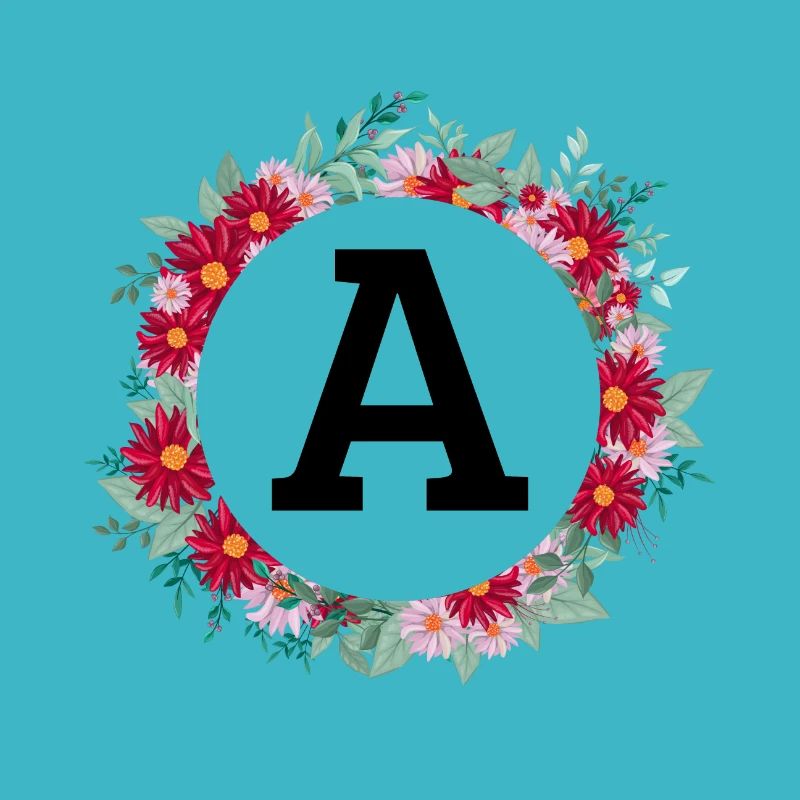 Lettre a couronne florale