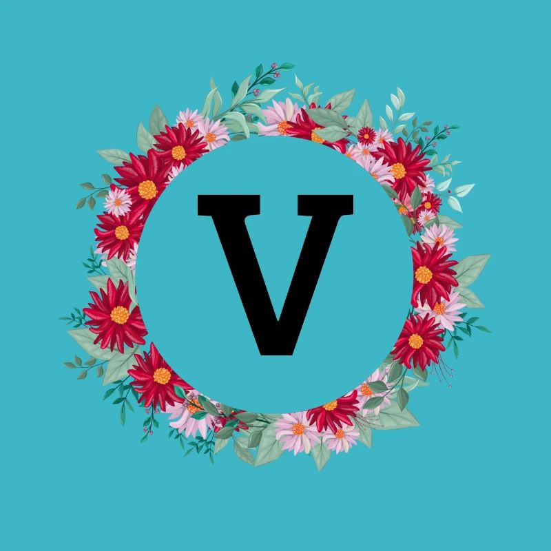 Letter V Floral Crown