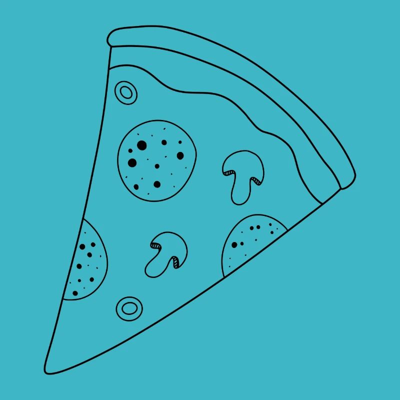 Silhouette de tranche de pizza noire