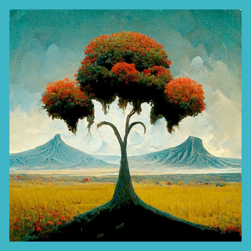 Surrreal Landschaft Baum Einsamkeit Berge