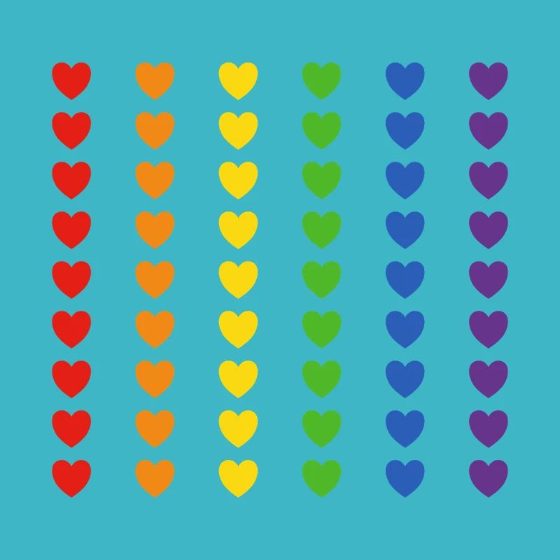 Rainbow Flag Hearts