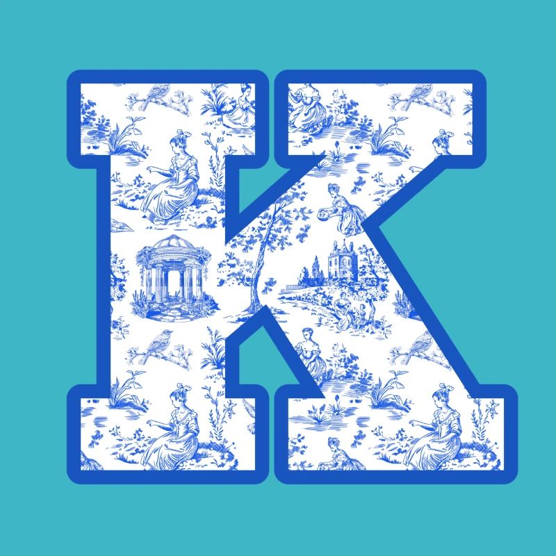 Buchstabe k blaue Chinoiserie