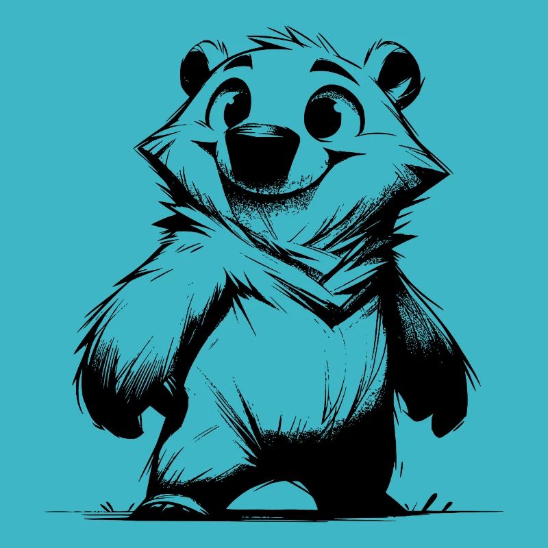 Friendly bear with a cheeky grin