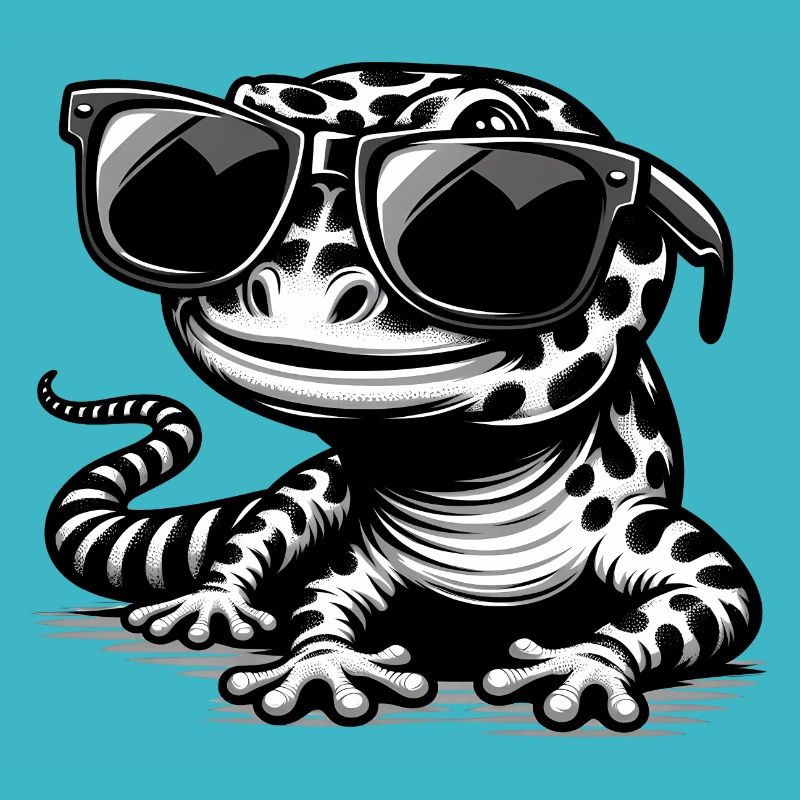 Gecko mit Sonnenbrille
