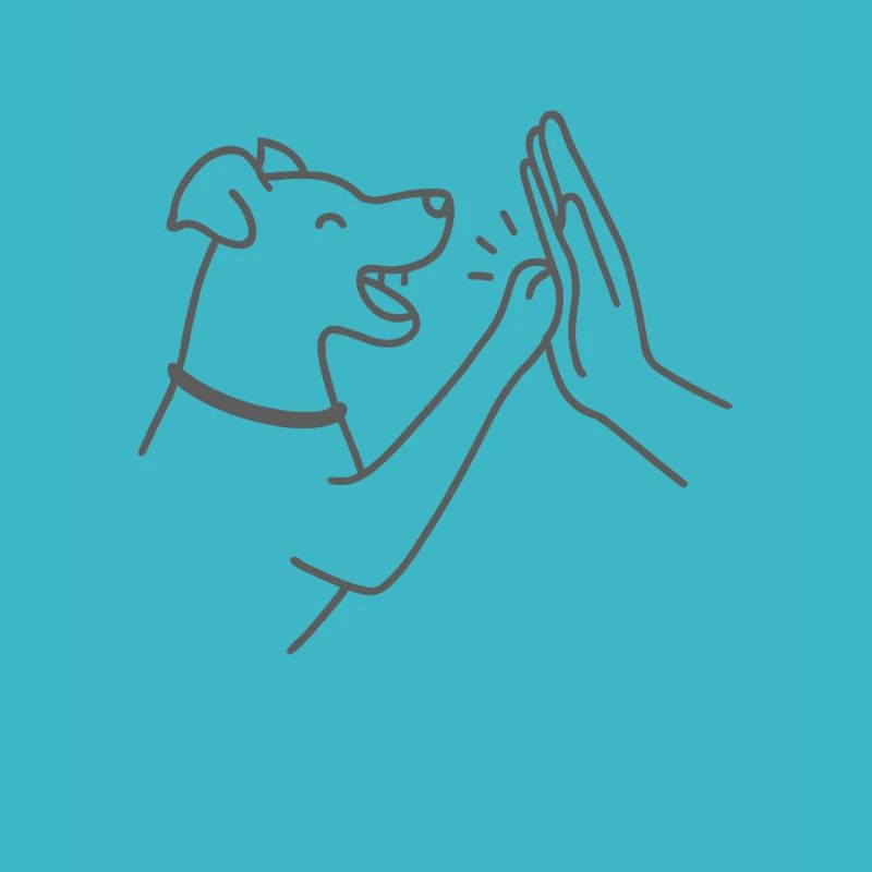 Dog High Five – Minimaliste et mignon