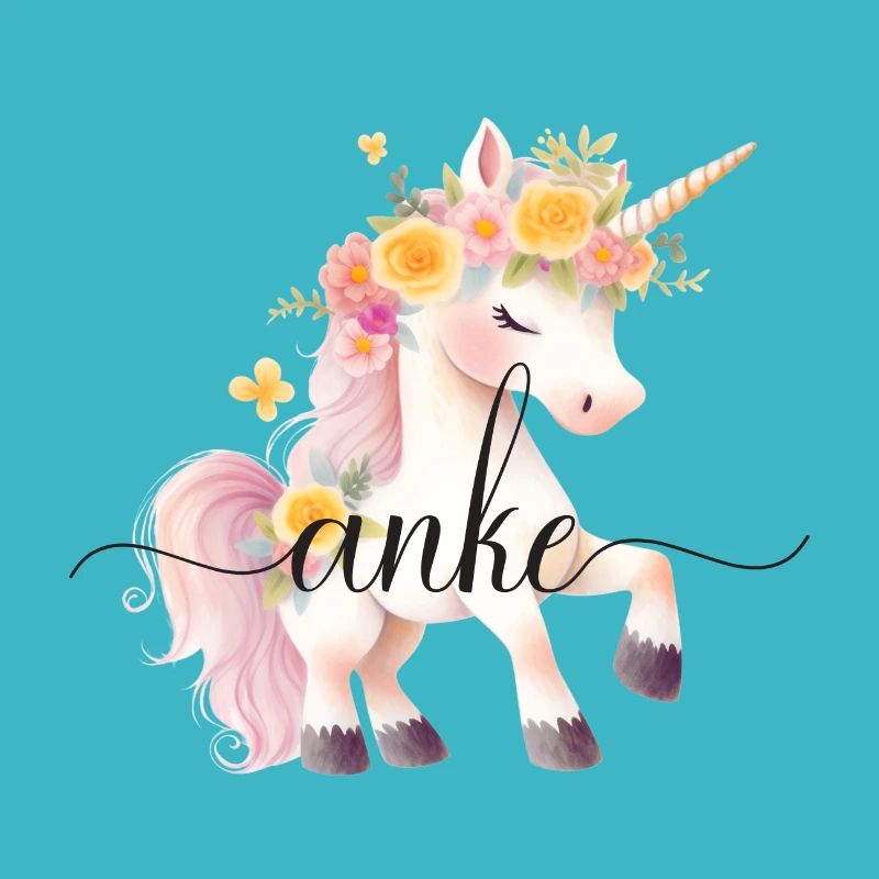 Anke ! Design fleur de licorne, personnalisable
