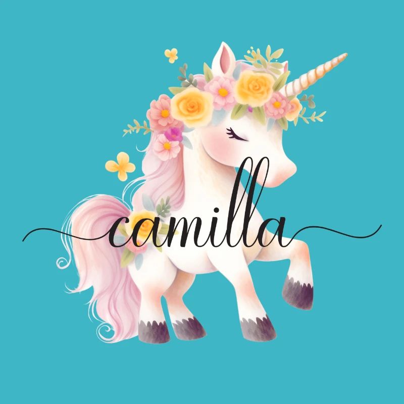 Camilla! Design fleur de licorne, personnalisable