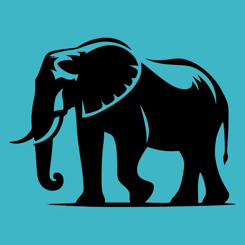Grande silhouette d’éléphant avec défenses