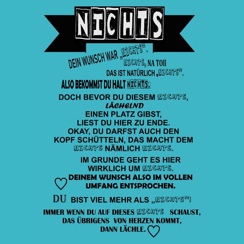 Nichts - Geschenkidee - Nichts schenken. Text