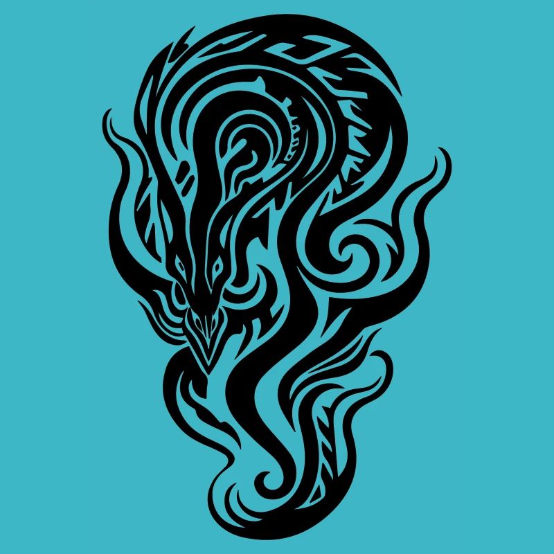 Dragon head in tribal style