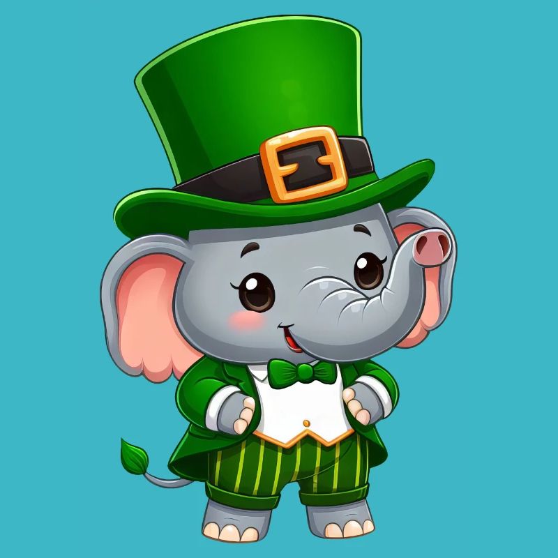 St. Patricks Day Elefant Grün