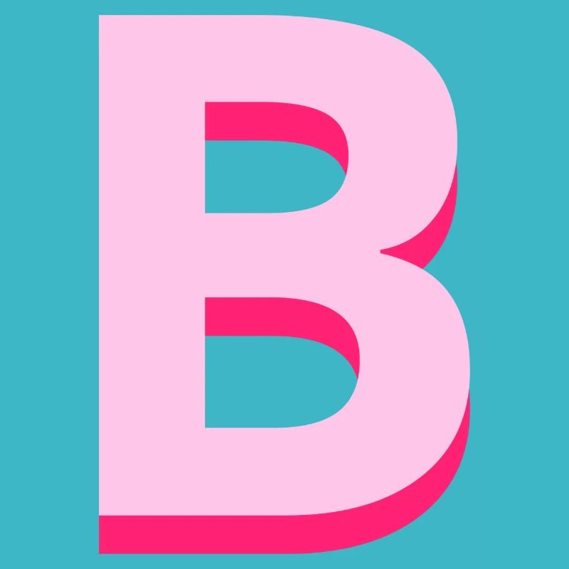 Lettre b rose pop et moderne