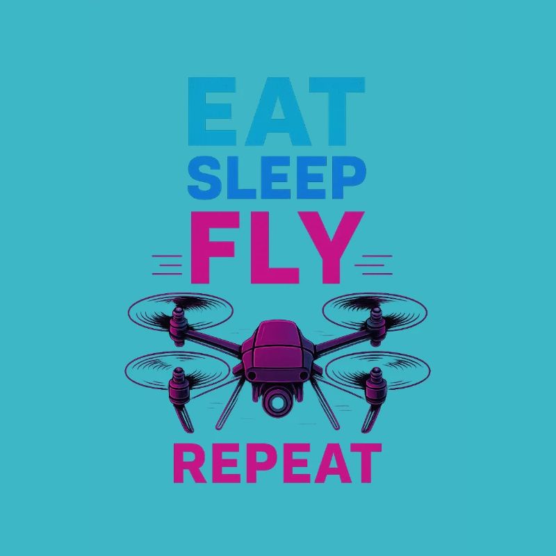 Eat Sleep Fly Repeat – Neon Drohnenpilot Routine