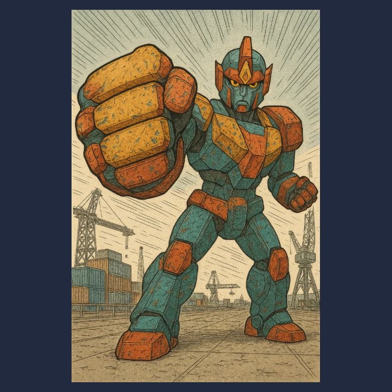 Position de combat de robot dans les docks