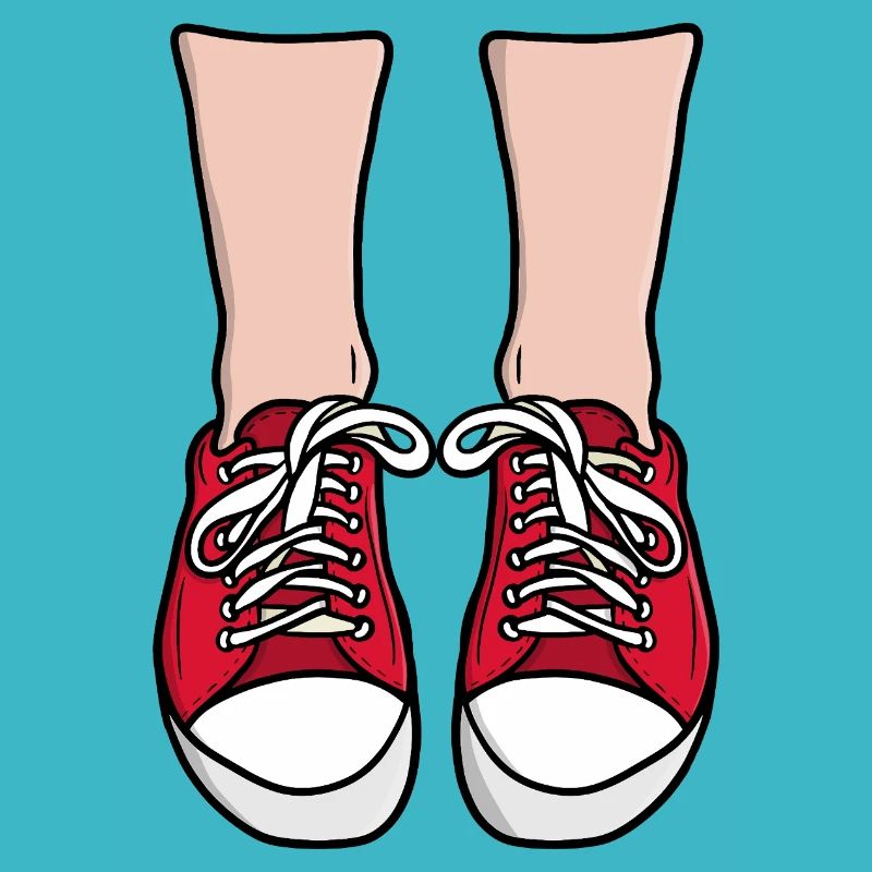 Red Sneaker Feet Illustration