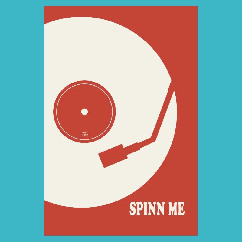 Spin Me – Poster vinyle rétro pour platine