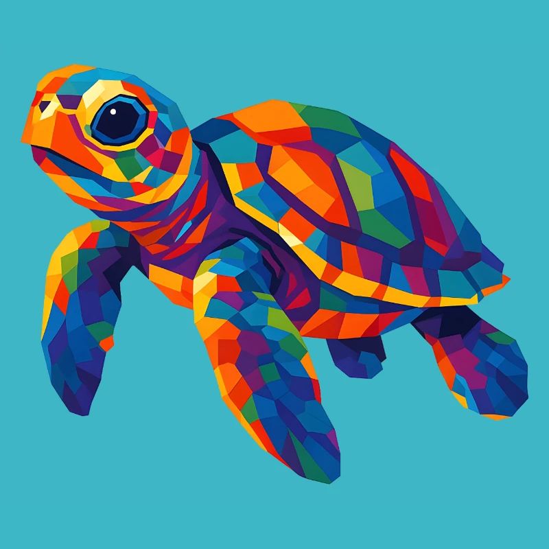 WPAP Polygon Style Animaux Tortue de mer