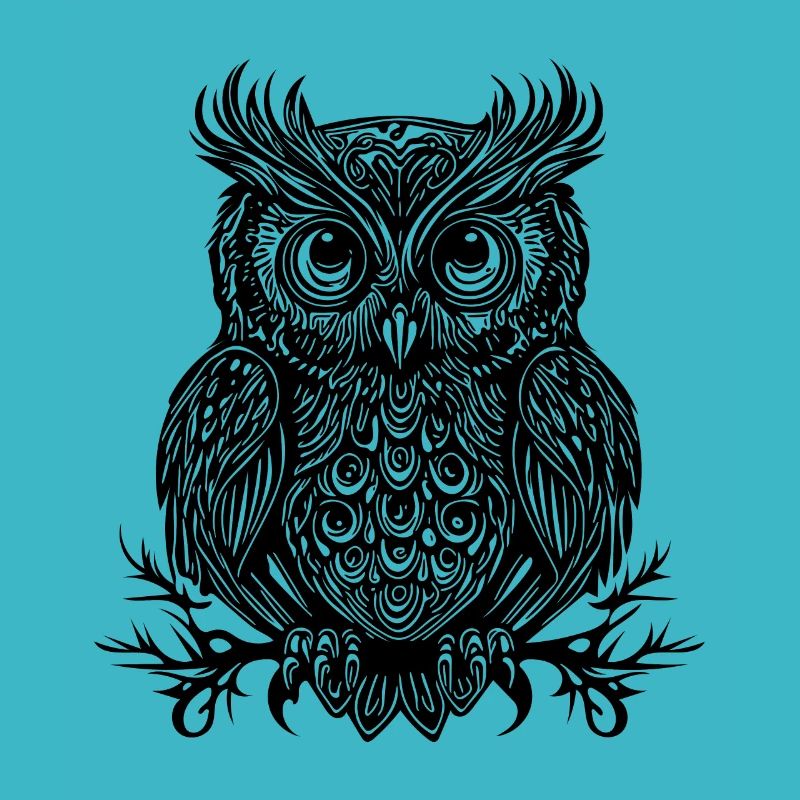 Vintage Eule mit großen Augen